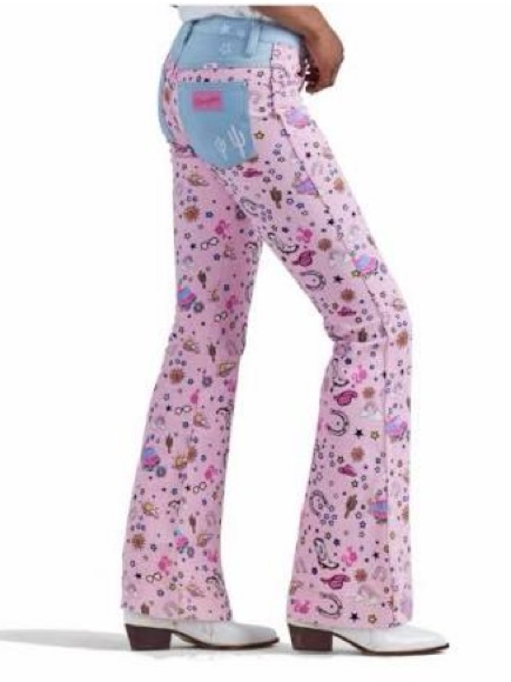 Wrangler x Barbie Women's Retro High Rise Pink Trouser Jean
